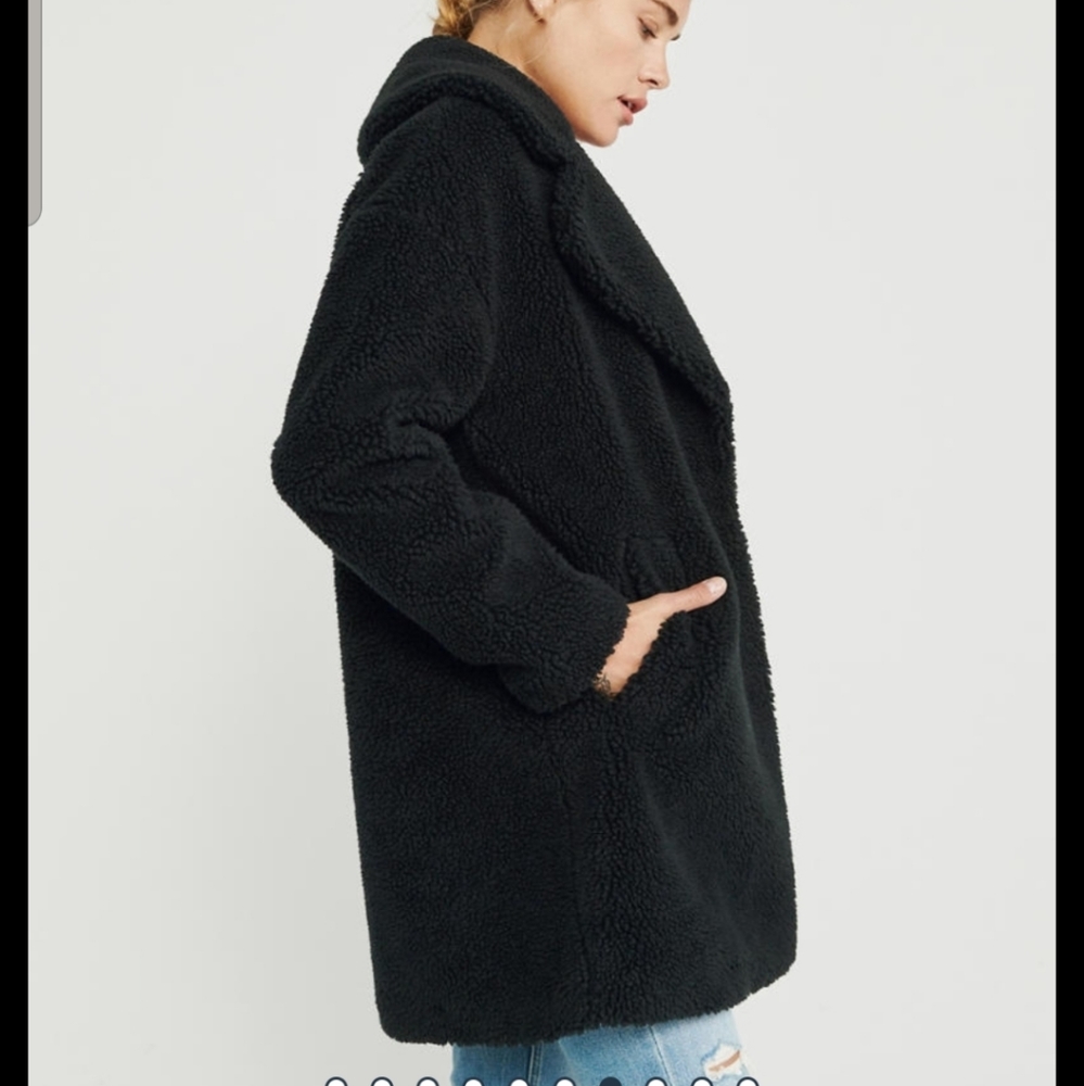 Abercrombie & Fitch Black Teddy coat
